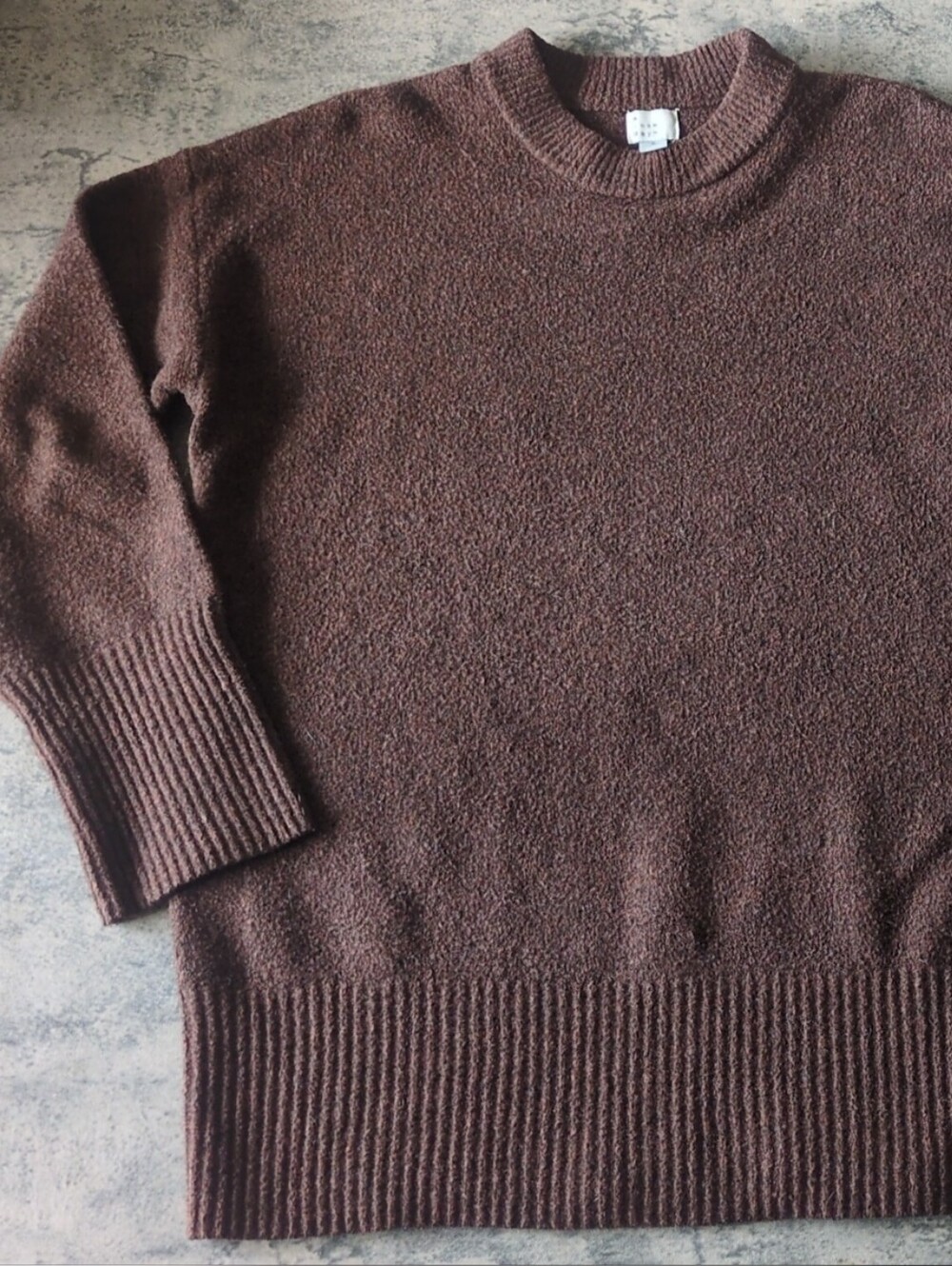 A New Day Heather Brown Crewneck Oversized Sweater